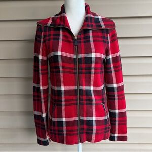 •Lauren Ralph Lauren• Plaid Zip Cardigan Sweater - Size Medium